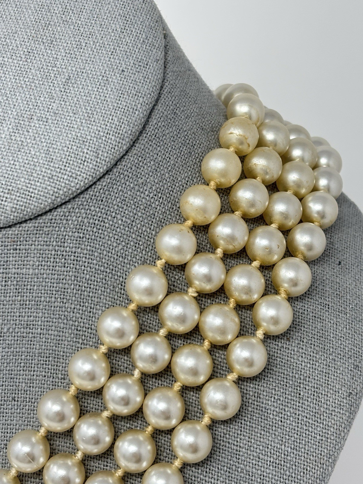 Vintage 60’s Valjean Cascading Pearl Fringe Collar Necklace Statement Piece