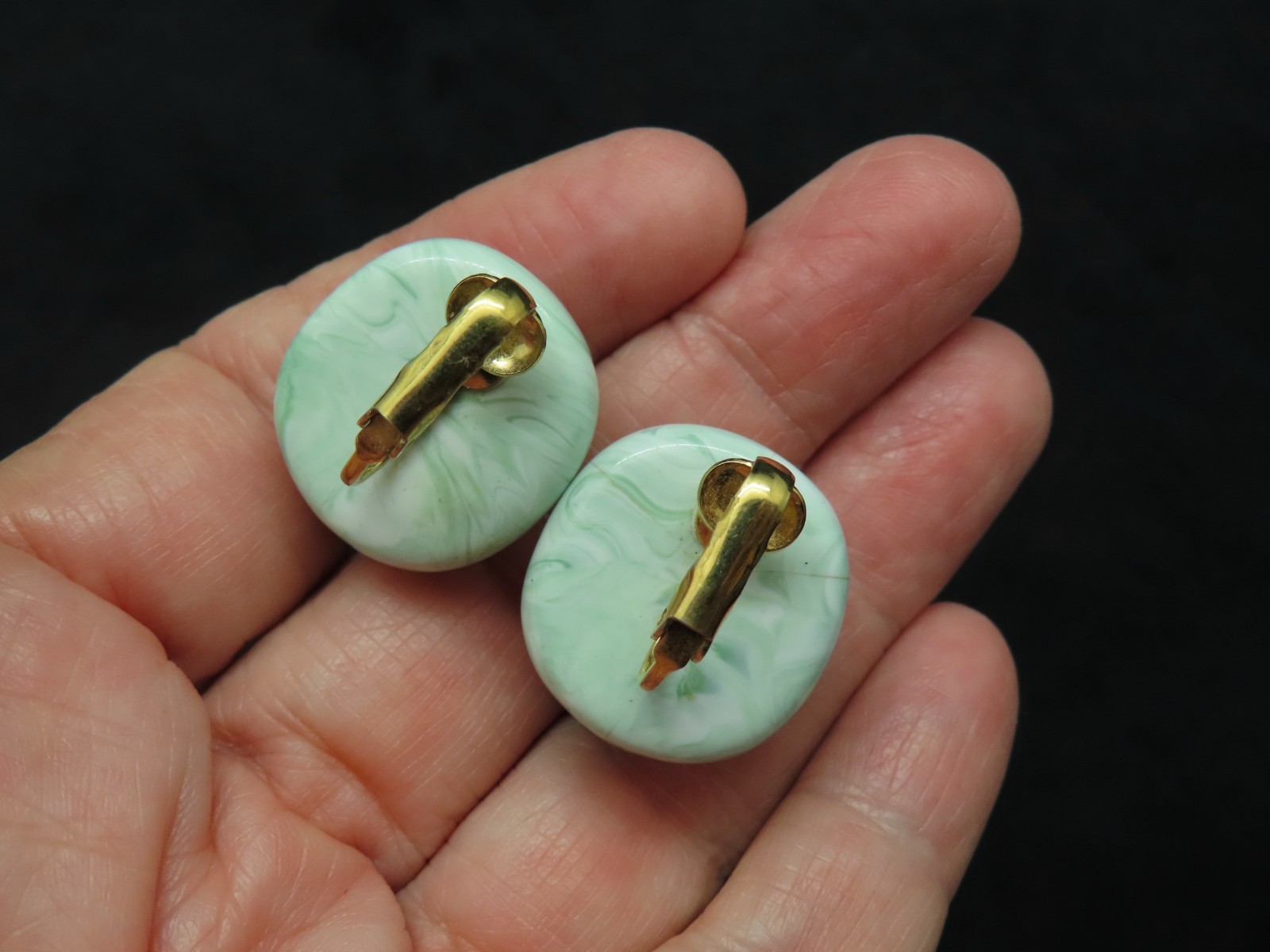 Vintage 1988 AVON “Burst of Spring” Lucite Clip Earrings
