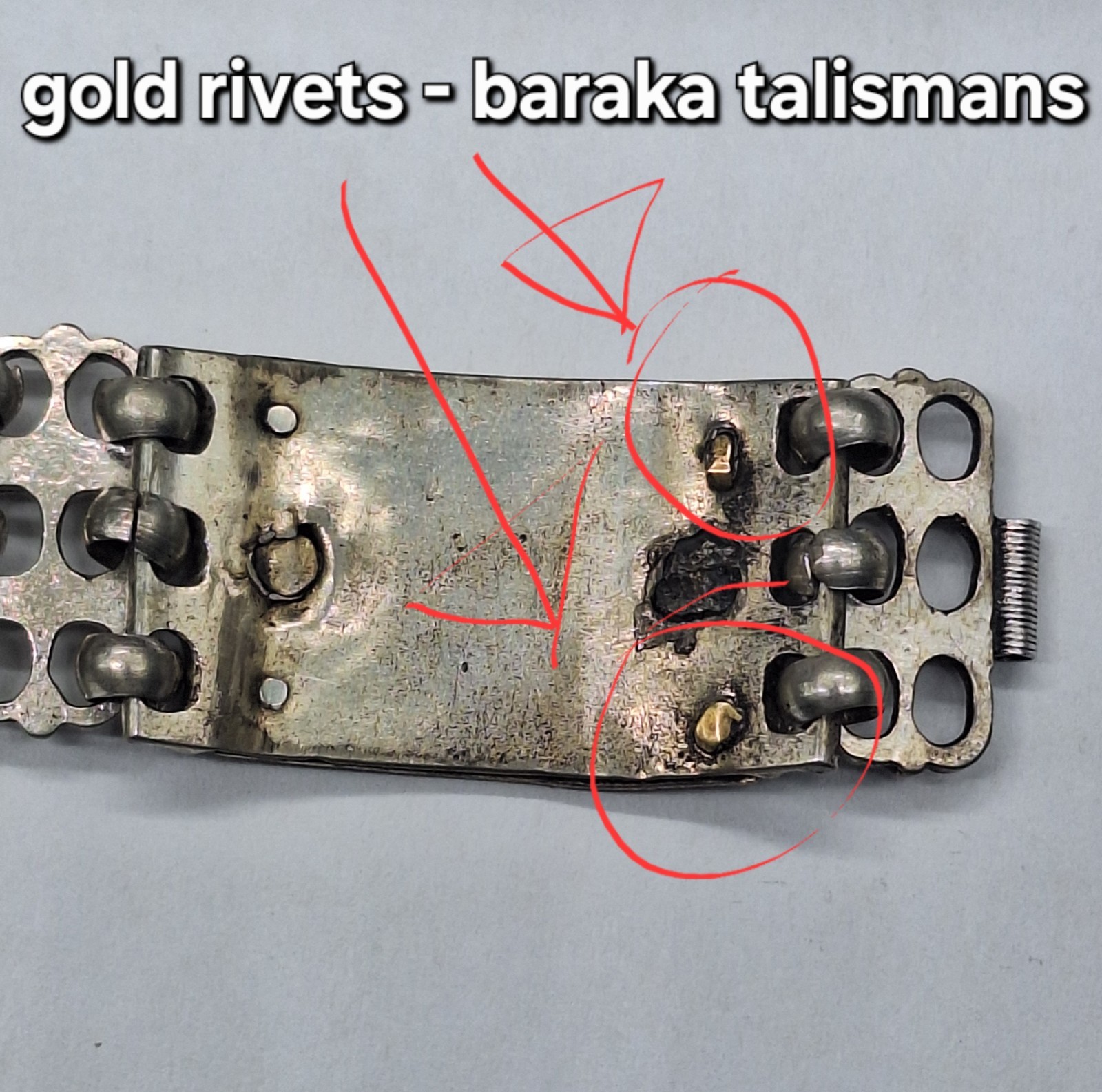 1942 WWII Operation Torch Casablanca Morocco Riveted Mixed Metal Gold Bracelet