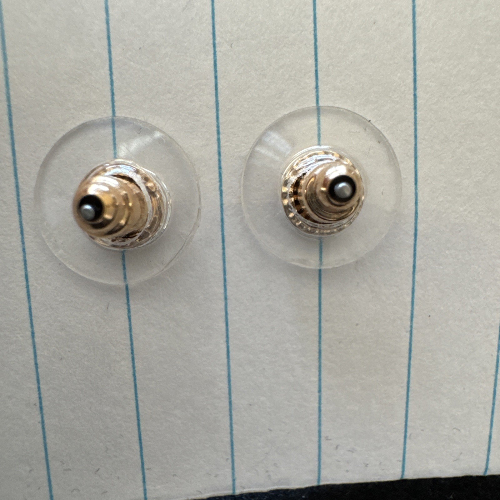 Vtg Earrings Small Florentine Music Eighth 8th Notes Gold Toned Studs 1980s J