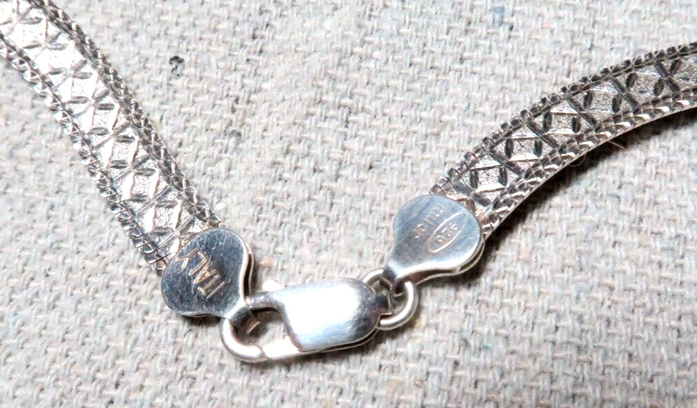 VINTAGE STUNNING STERLING SILVER DESIGN NECKLACE ~SIGNED: 925 ITALY MILOR