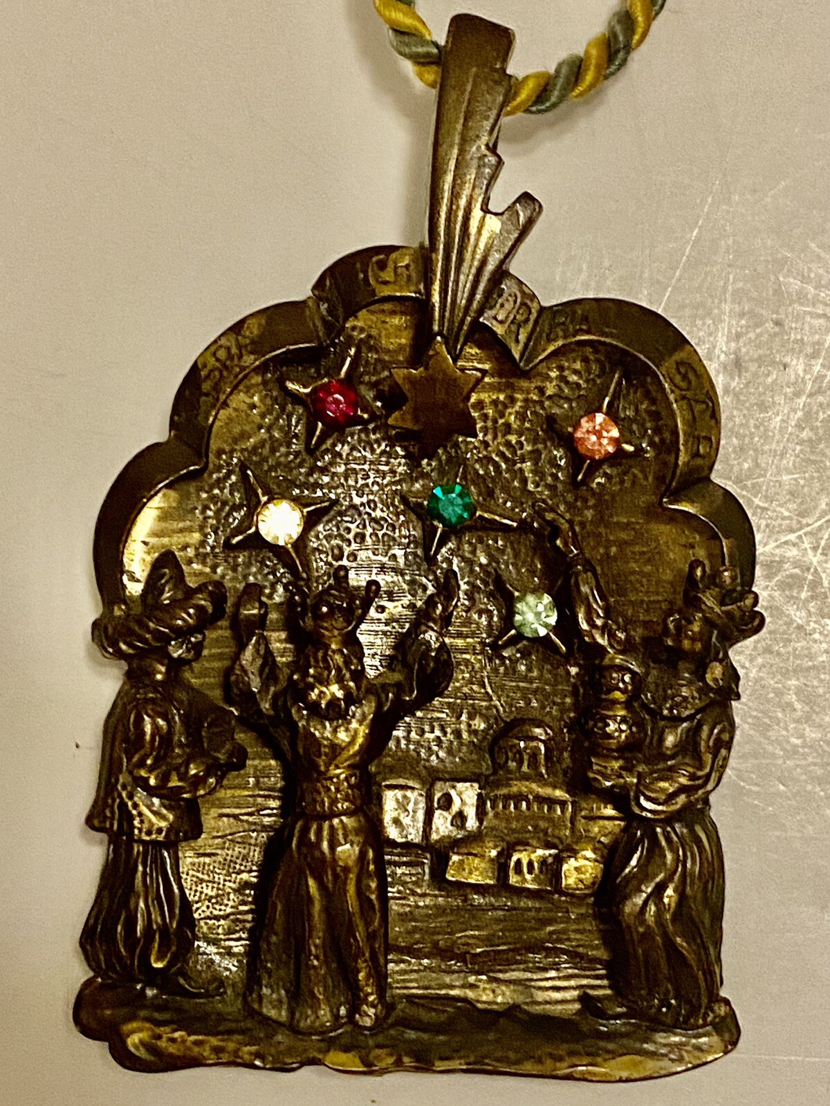 Ginzkey Metal & Rhinestone “3 Kings Hike” (Translation) Necklace 1976 Germany