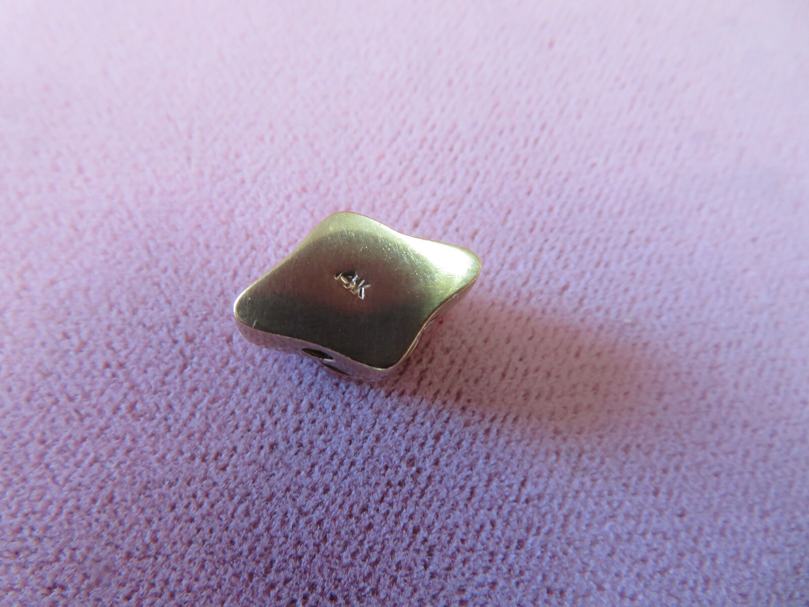 14K Solid Y. Gold Diamond Chip Slide Charm for Bracelet 2.15 Grams