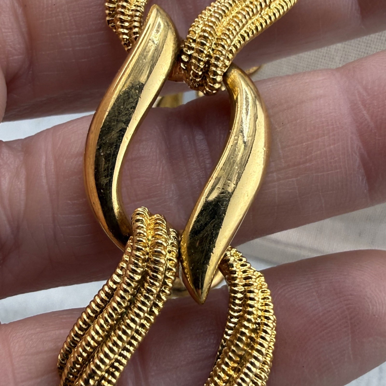 Vintage Napier Necklace Gold Tone Chunky Statement 18”