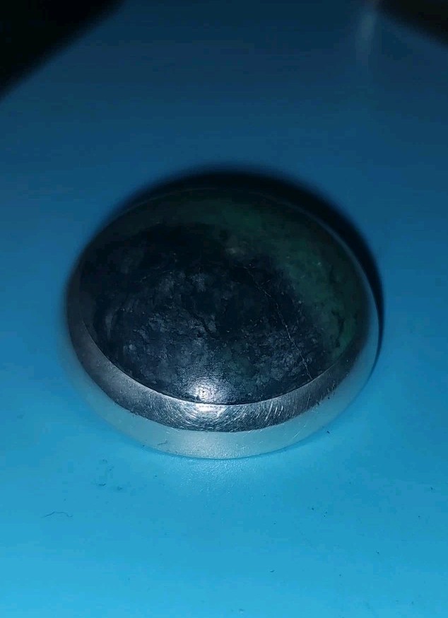 Vintage Mexican 925 Brooch Pretty Green Cabochon Pendant Bail Signed Mex