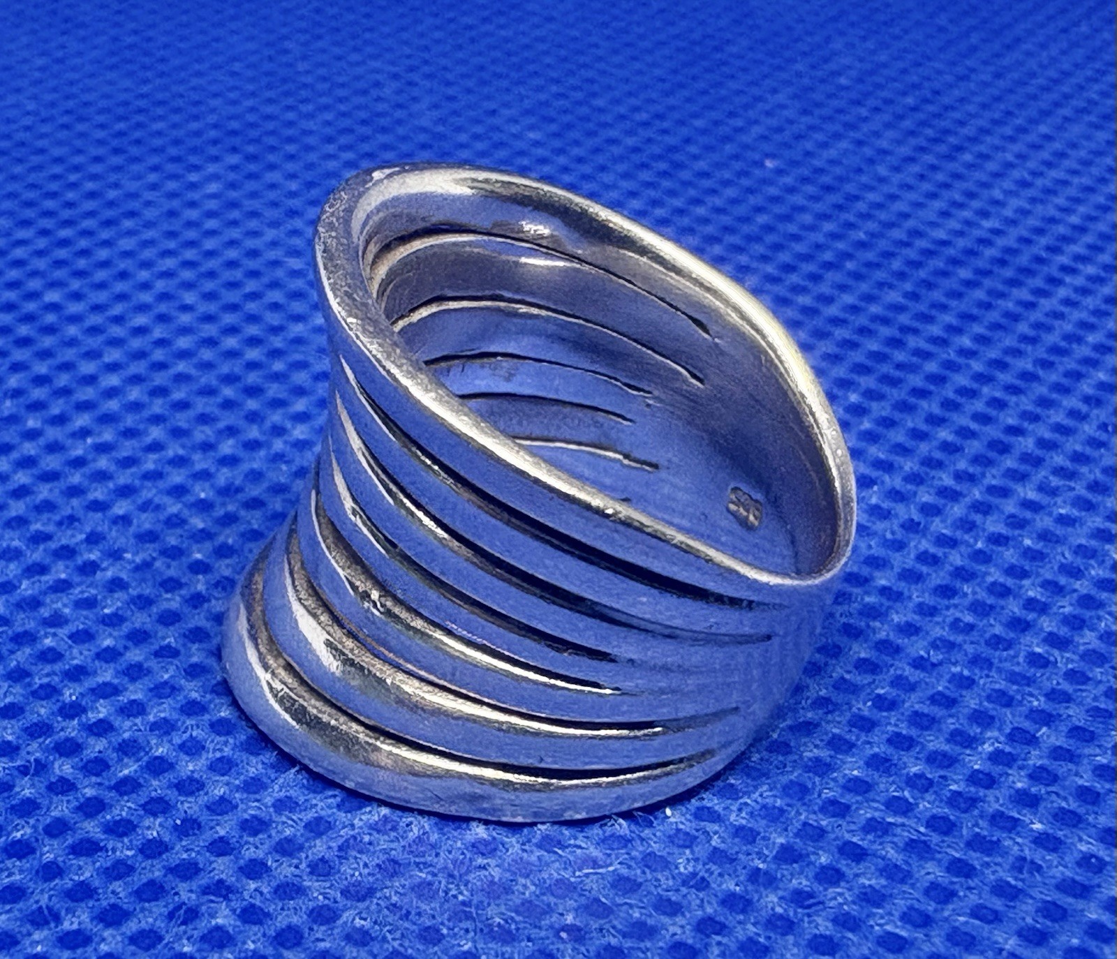 (09) Saddle Modernist 6.9g 1970 Vintage 925 Sterling Silver Multi Ring Size 5.25