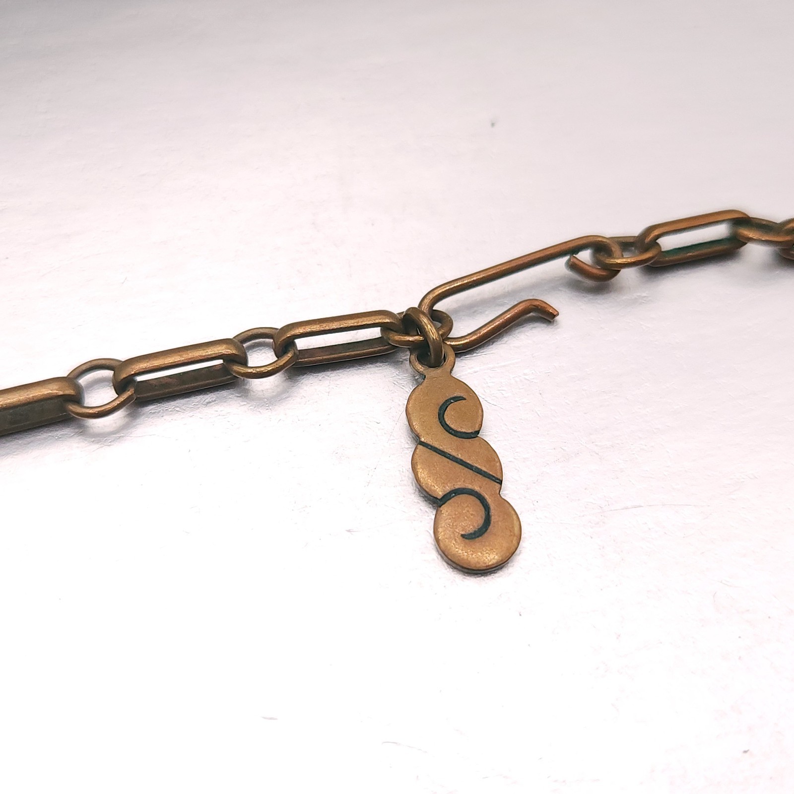 Vintage Solid Copper South Western Modern Collar Statement Necklace 15″