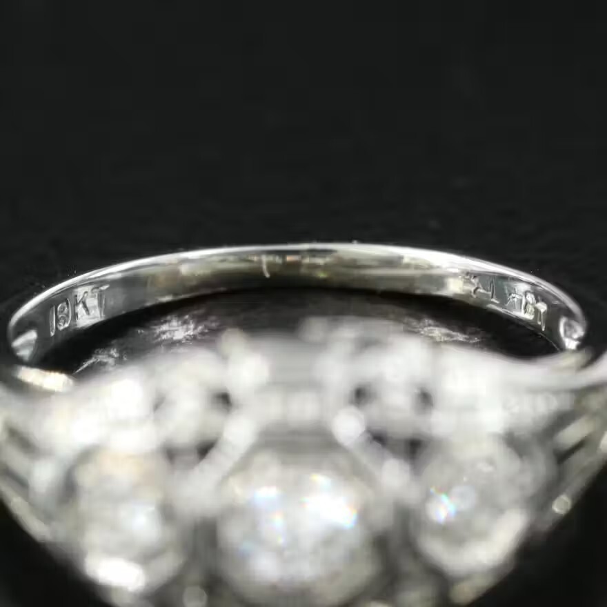 Art Deco 18K 0.20 CTW Natural Diamond Ring – Vintage Filagree & Sparkling!