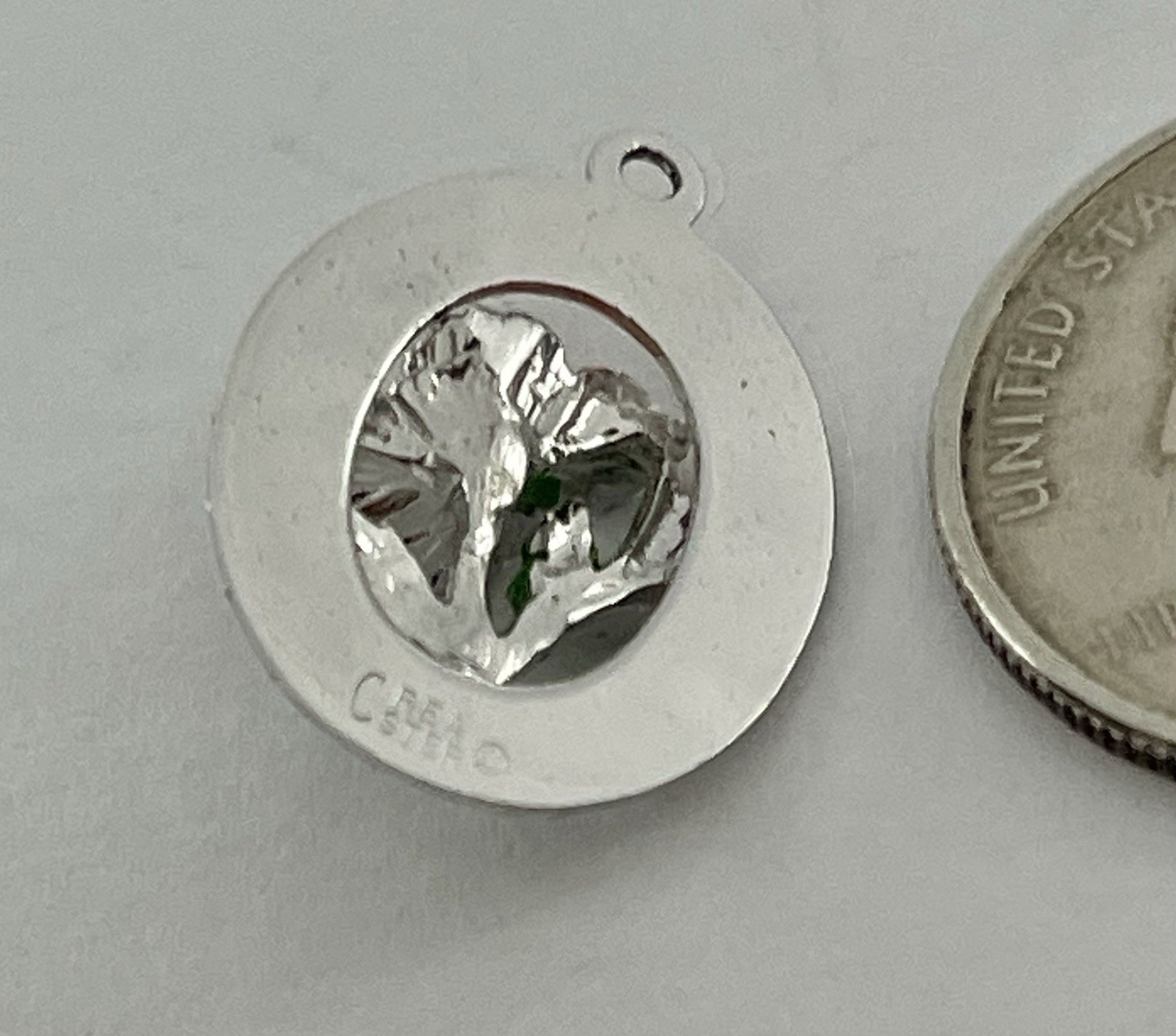 Vintage The Poppy California State Flower Enamel CREA Sterling Charm Pendant