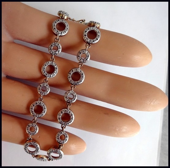 Vintage Vermeil Gold Over Sterling Silver Linked Bracelet Retired QVC or HSN
