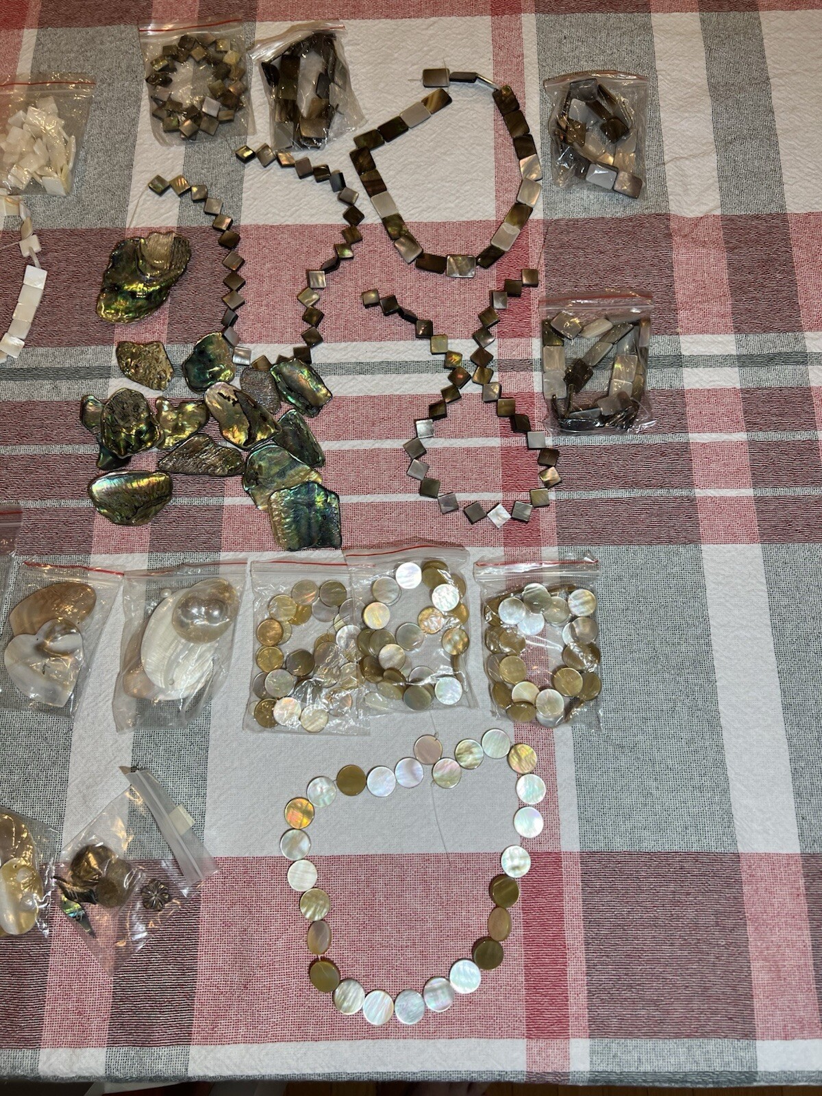 Mother Of Pearl Strands Lot Collection And Other Beautiful Shell Jewelry Pieces