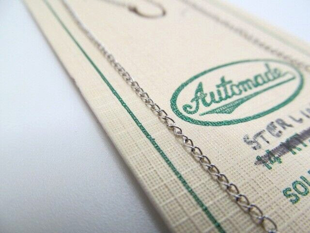 Vintage Automade Sterling Silver Twist Oval Link 1.35mm Chain Necklace 16 In