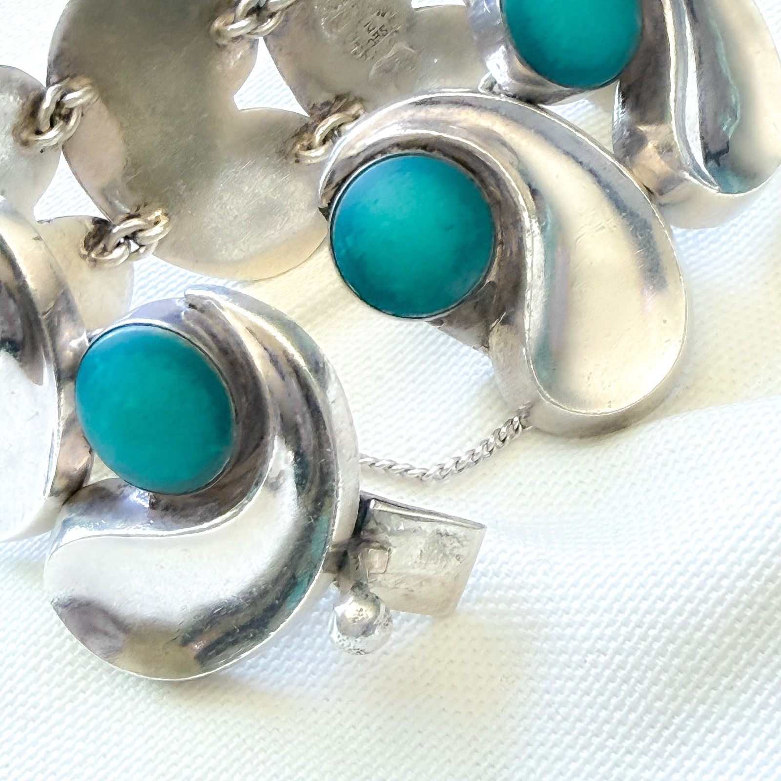 RARE Vintage Antonio Pineda & Los Castillo Sterling Silver Taxco Bracelet 127G