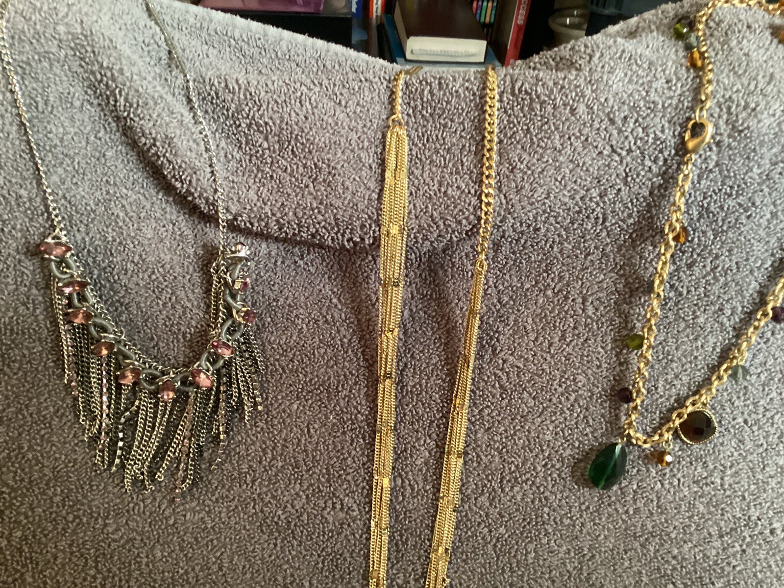 Lot of 3 vintage womens flapper costume jewelry necklaces