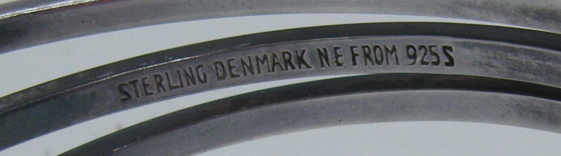 Niels Erik Sterling Silver 925 Modernist Abstract Cuff Bracelet Denmark N E From