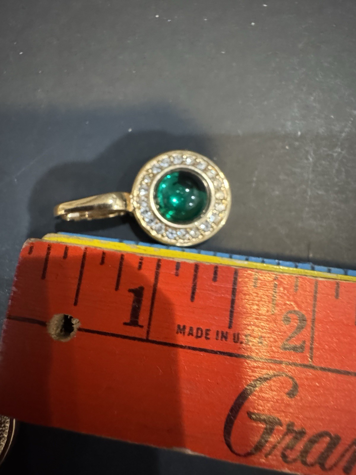 Vintage Jewelry Gorgeous Green & Rhinestone Dangle signed SAL S3