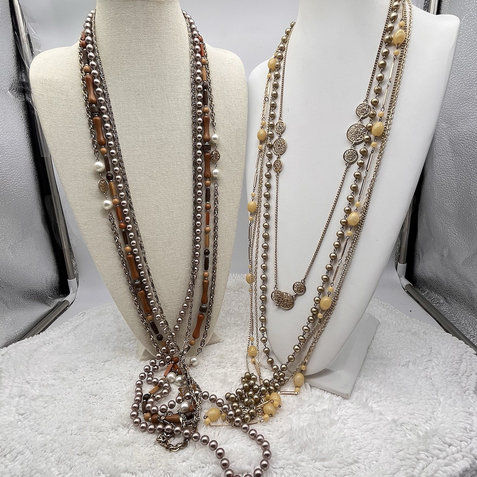 Vintage Necklace Jewelry Lot 8 Pieces Opera Flapper Long Length