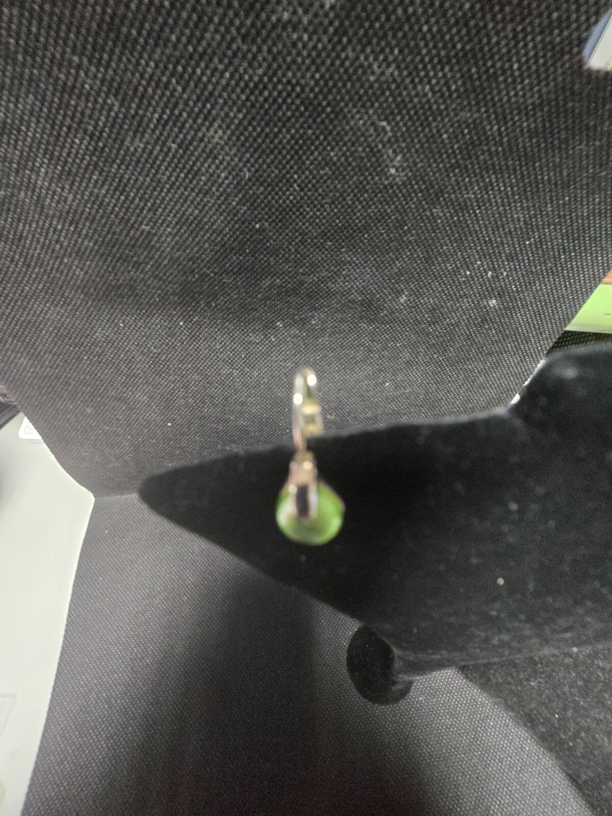 Clip on Vintage Green Cat Eye Stone and Slver Tone Stone is a Beautiful Teardrop