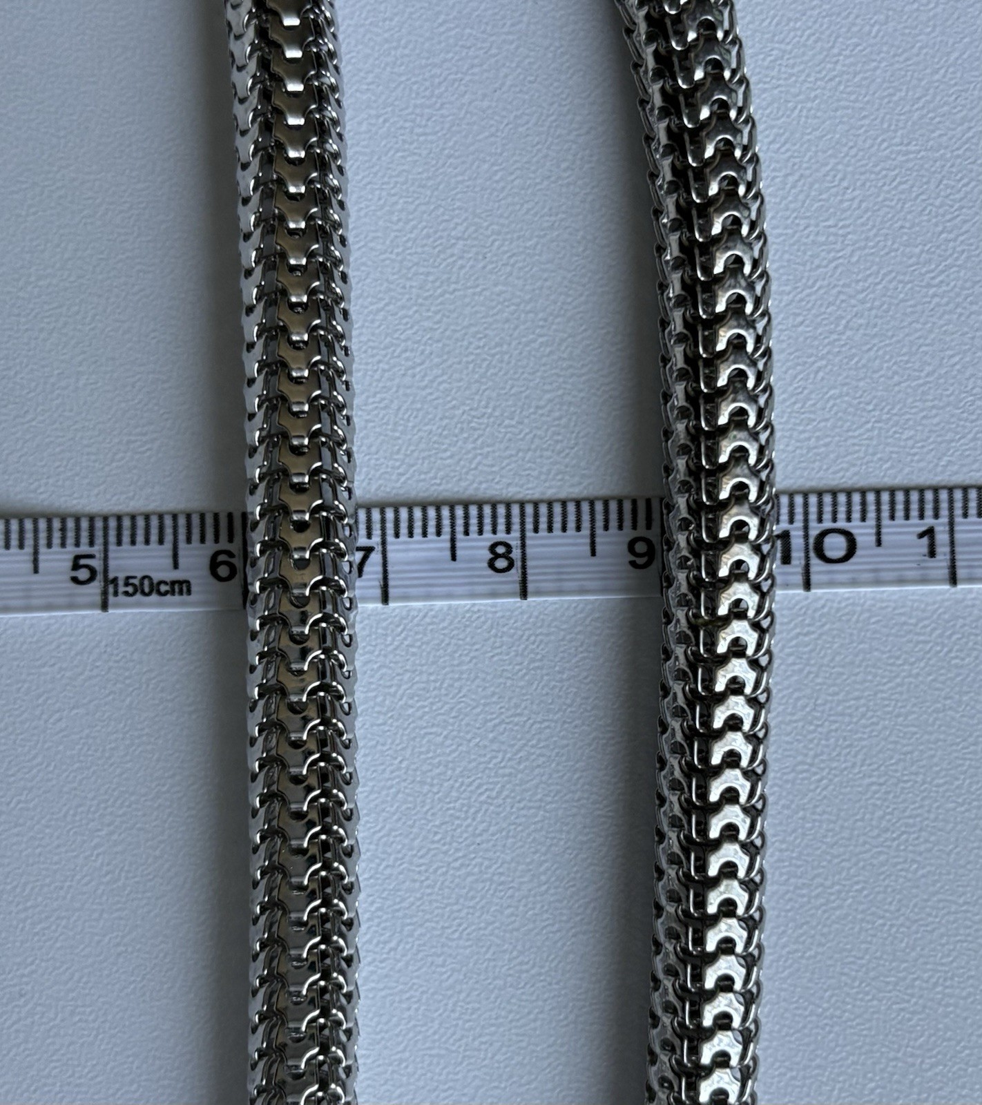 Vintage Vendôme Mesh Chain Silver Tone 36in Necklace 9mm wide 65.9g Statement