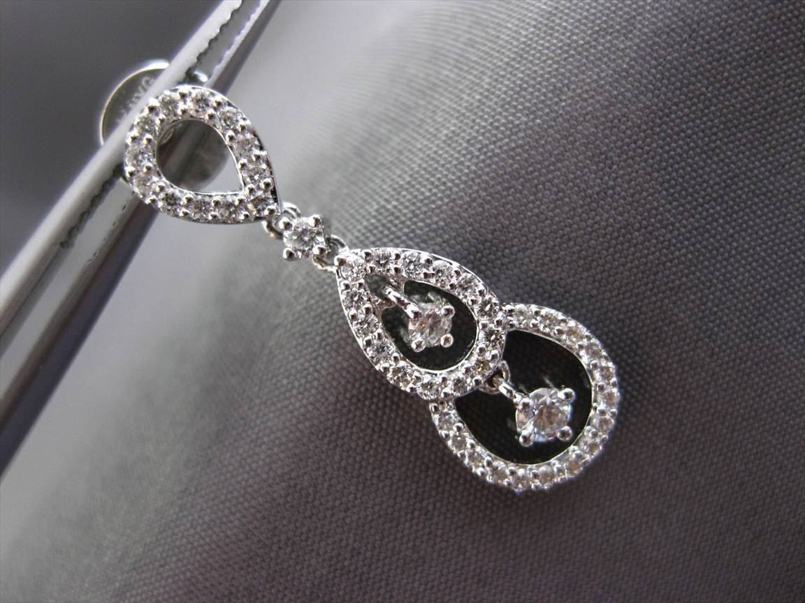 ESTATE .77CT DIAMOND 18KT WHITE GOLD FLOATING CHANDELIER EARRINGS F/G VVS VS