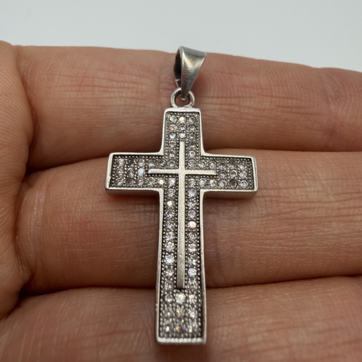 Vintage Pendant Icon Cross Sterling Silver 925 Jewelry Stamped Beautiful 2.94gr