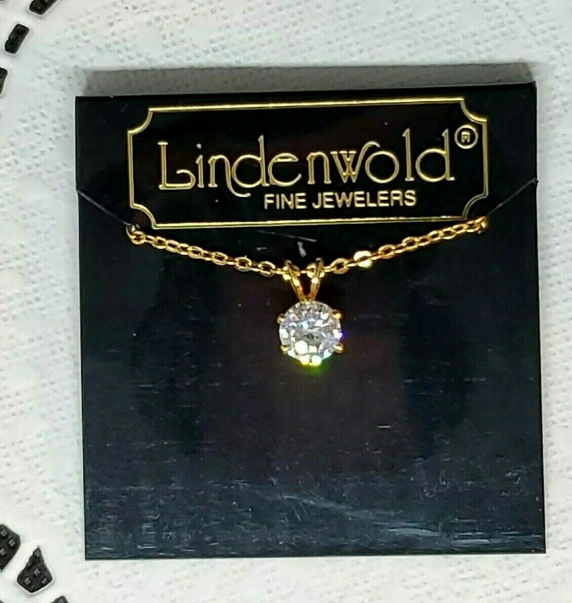 Vintage Lindenworld Fine Jewelers Cubic Zirconia NOS Brand New Necklace 18″