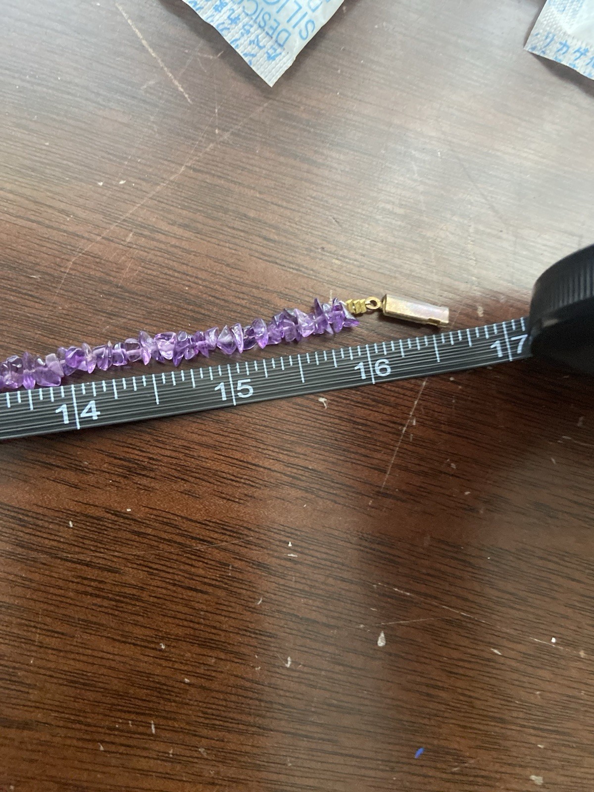 Vintgae Amethyst Chip Necklace Multi Strand 16” Stone Boho Minimalist