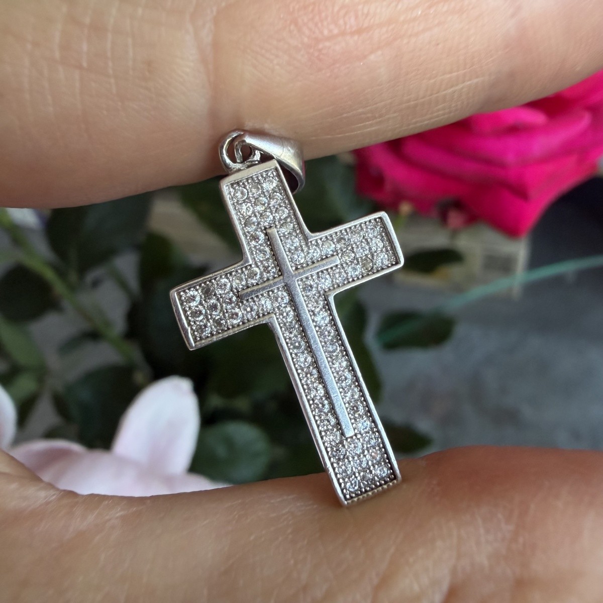 Vintage Pendant Icon Cross Sterling Silver 925 Jewelry Stamped Beautiful 2.94gr