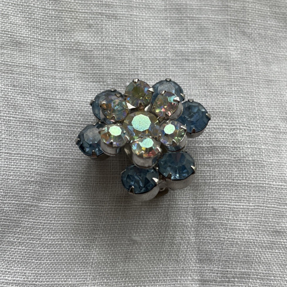 Vintage Juliana “BOOK PIECE” AB Crystal Starburst Brooch & Clip Earrings #1355