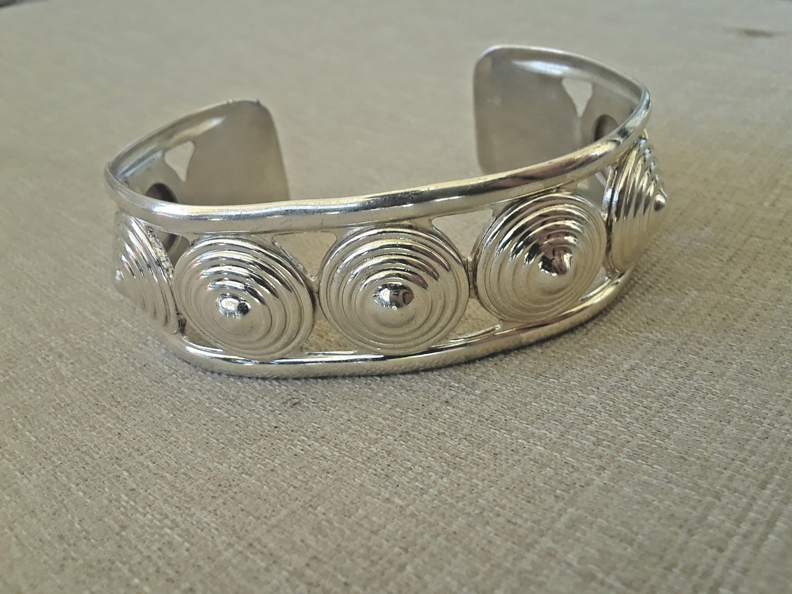 Rare Vintage Mario Tanzi Sterling Cuff Bracelet about 7.5″, 1-1/4″ gap 46.5gr