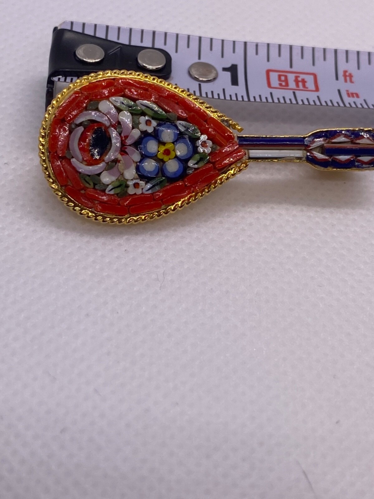 vintage micro mosaic mandolin almost 1 1/2 inch long adorable great finish