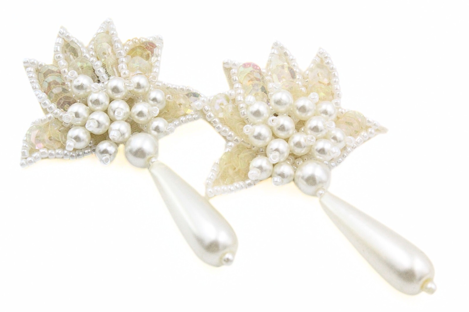 Classic Tear Drop Faux Pearl Cluster Acrylic Beach Dangle Drop Earrings