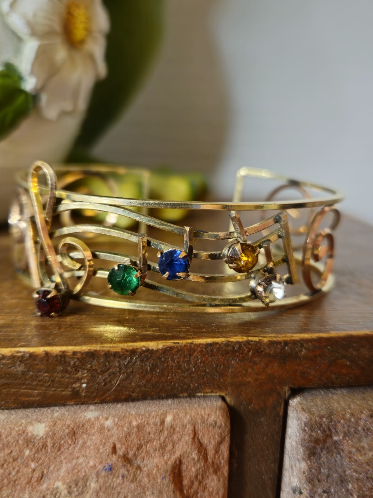Musical Gold Filled Vintage Cuff Bracelet