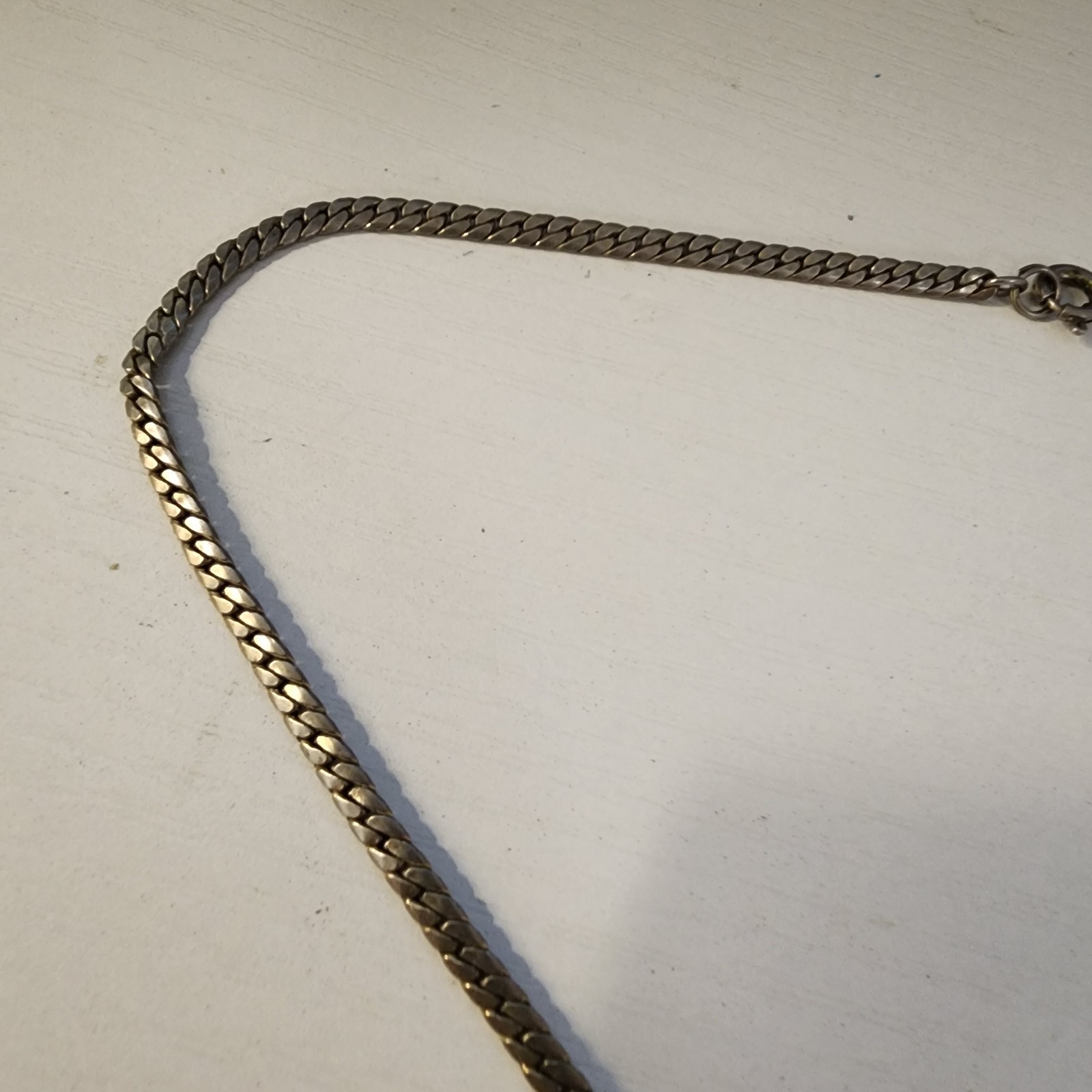 Vintage Silver Tone With Large Faux Diamond Black Rhinestones Necklace 2 Circles