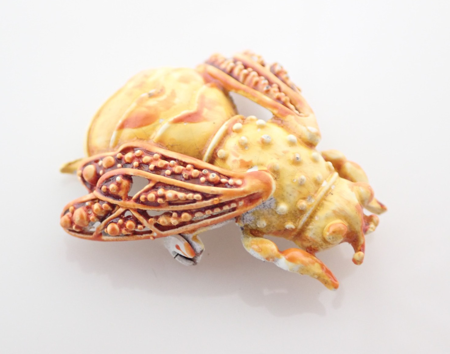 Vintage Enamel Flying Winged Bug Insect Brooch Pin