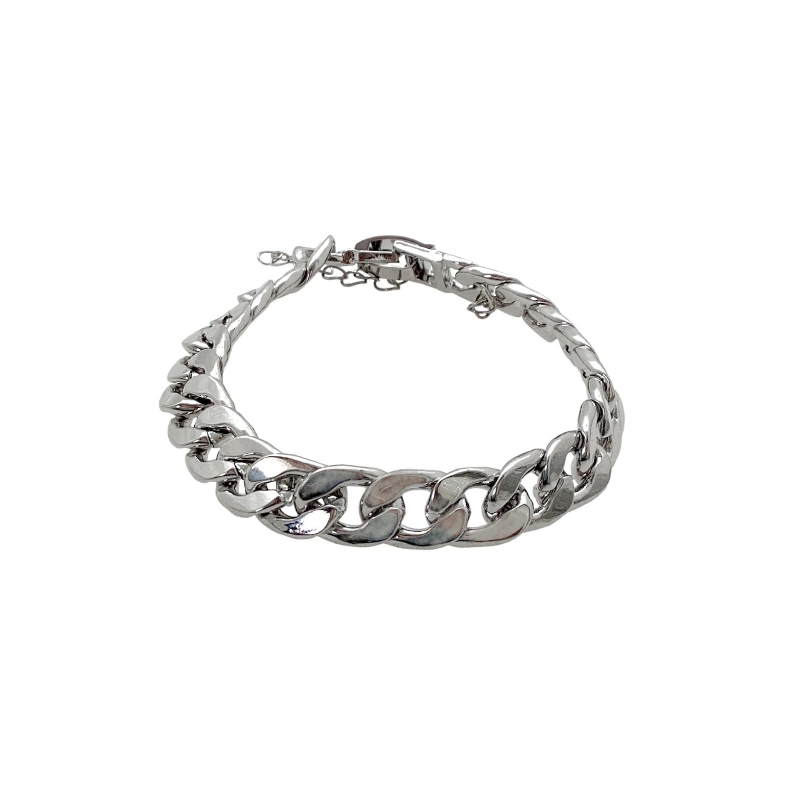 Cuban Miami Chain Bracelet S/M Silver Plated Business Casual Party Going Out