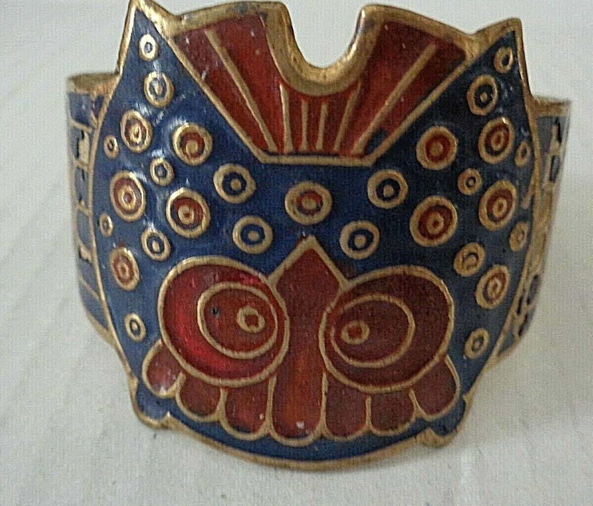 Copper/brass enameled cuff bracelets (3)