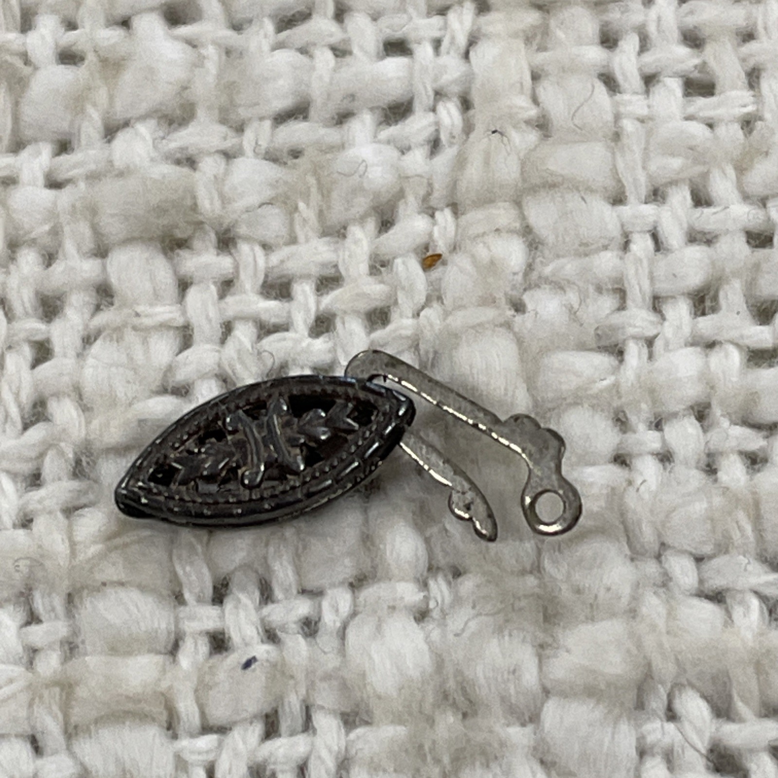 Vintage Sterling Silver 925 Ornate Floral Hook & Eye Clasp