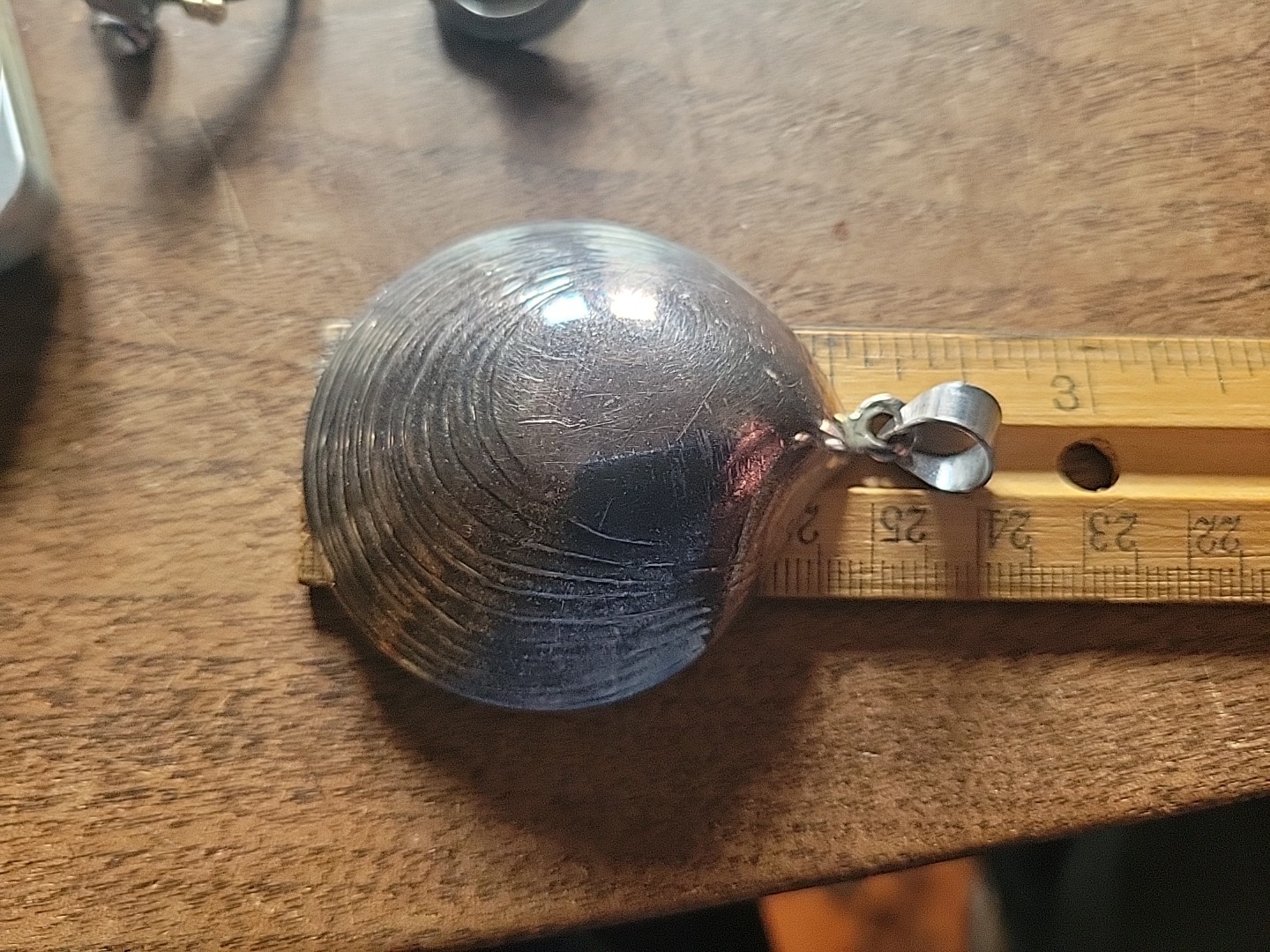 Large Vintage SALLY C TREASURES Sterling Silver Seashell Clam Shell Pendant