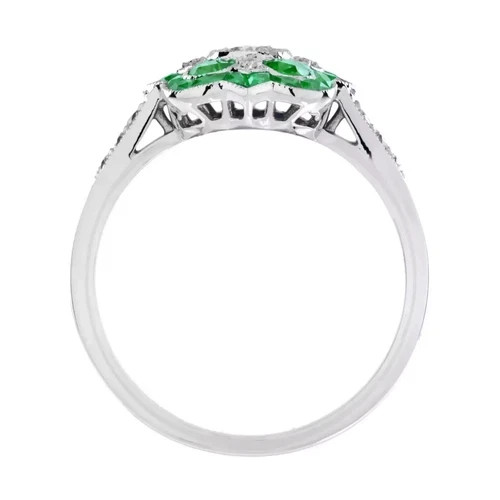 Art Deco Style Round Cut Lab Created Diamond 925 Silver Anniversary Ring
