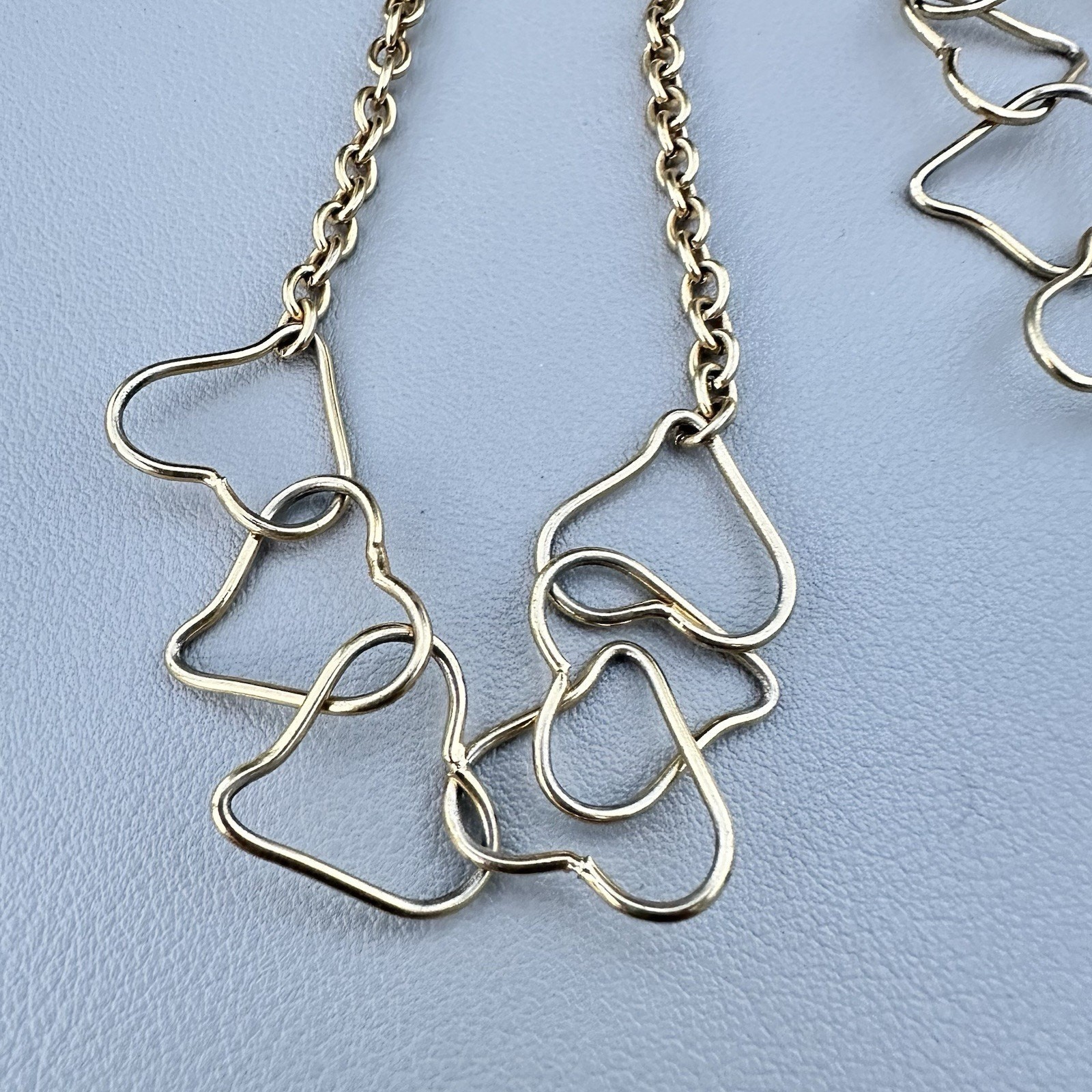 Heart Necklace Chain Gold Tone Open Link Long Love Layering Gwen Vintage 30”