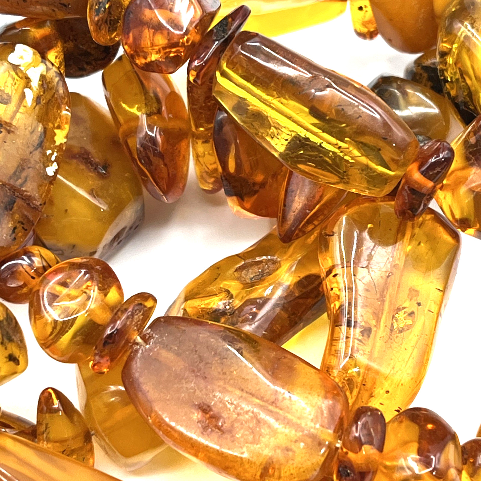 Baltic Honey Cognac Amber Chunky Bead Necklace 32″ Vintage