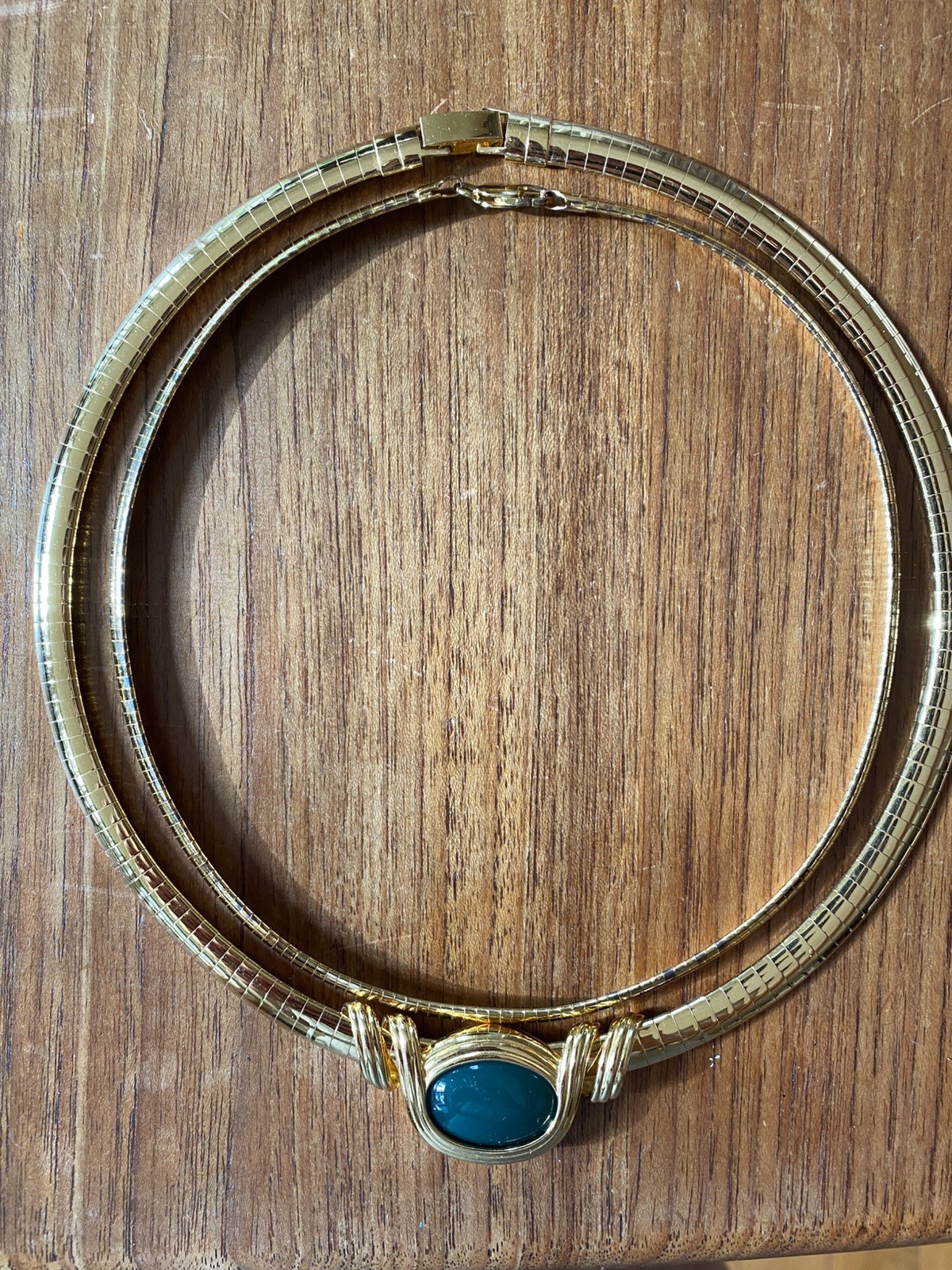 Vintage Joan Rivers Gold Omega 10 Color Interchangeable Necklace 2 chains W/Box