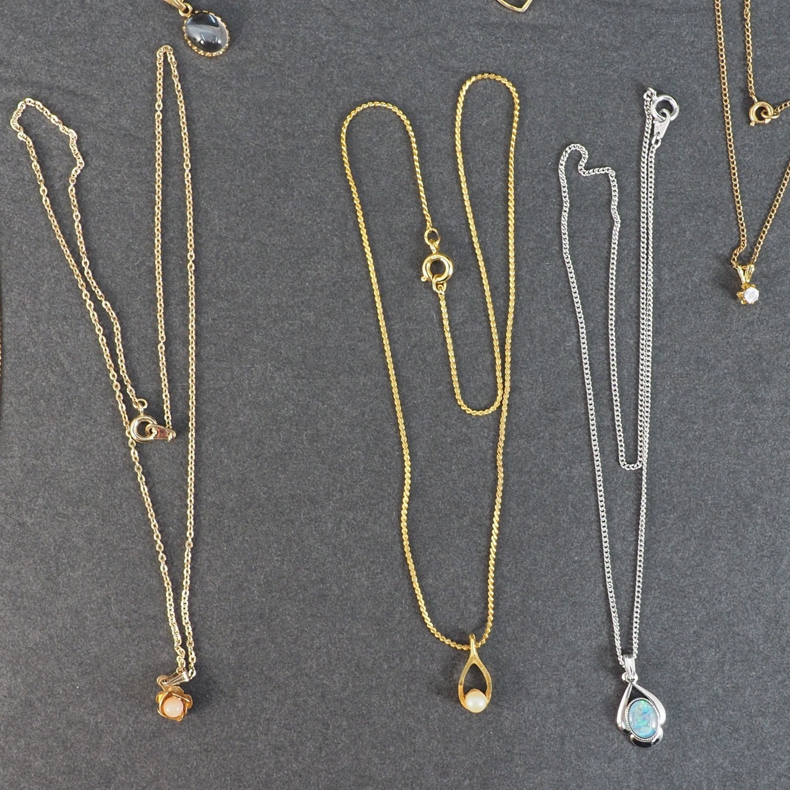 Vintage Dainty Pendant Necklace Gold Silver Tone Mixed Lot 8 Everyday Minimalist