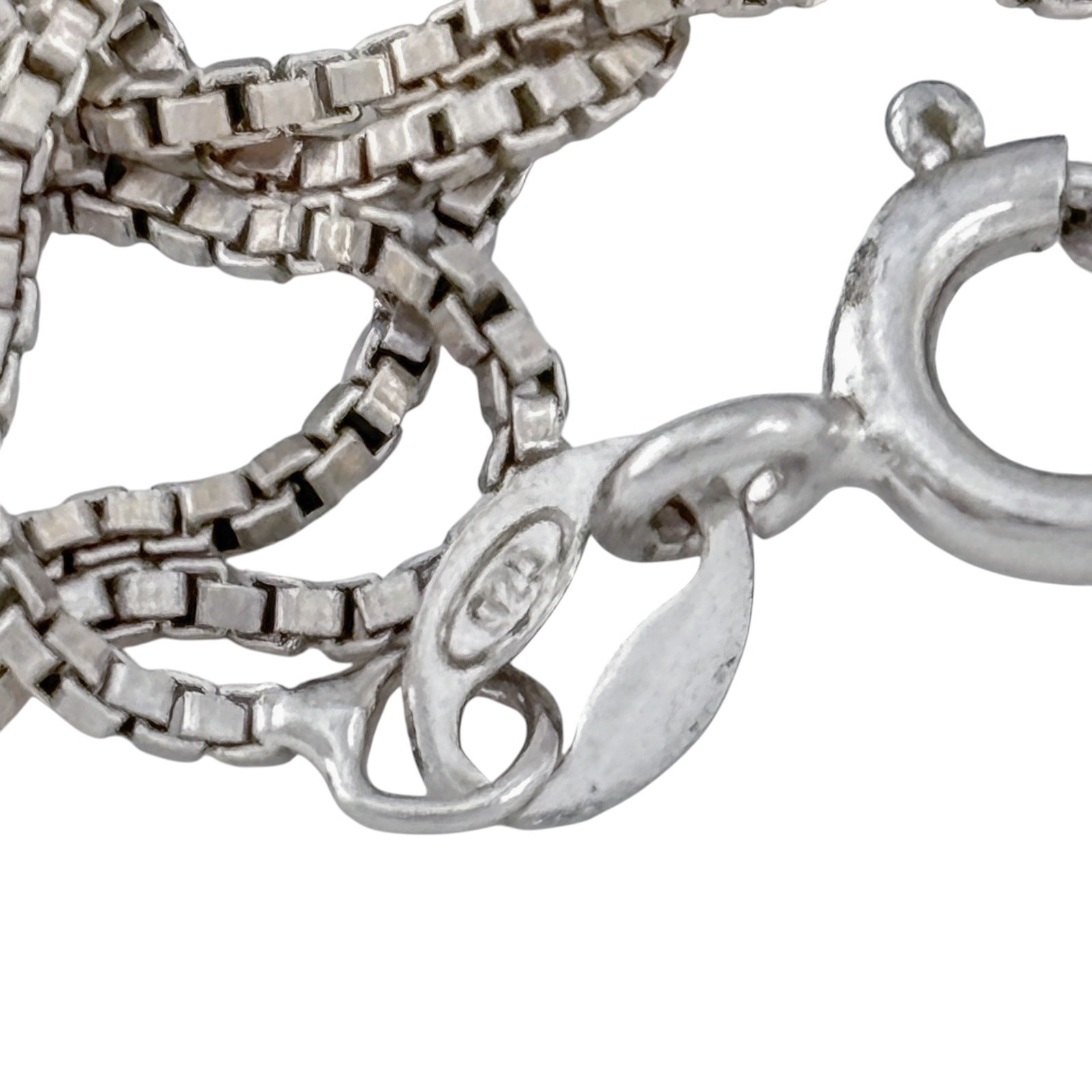 Vintage Italy Sterling Silver 925 Box Link Chain Necklace 16″