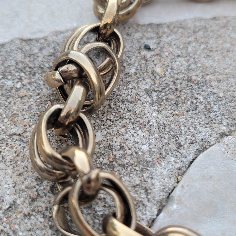 Vintage Ann Taylor gold-tone statement necklace featuring a chunky link chain