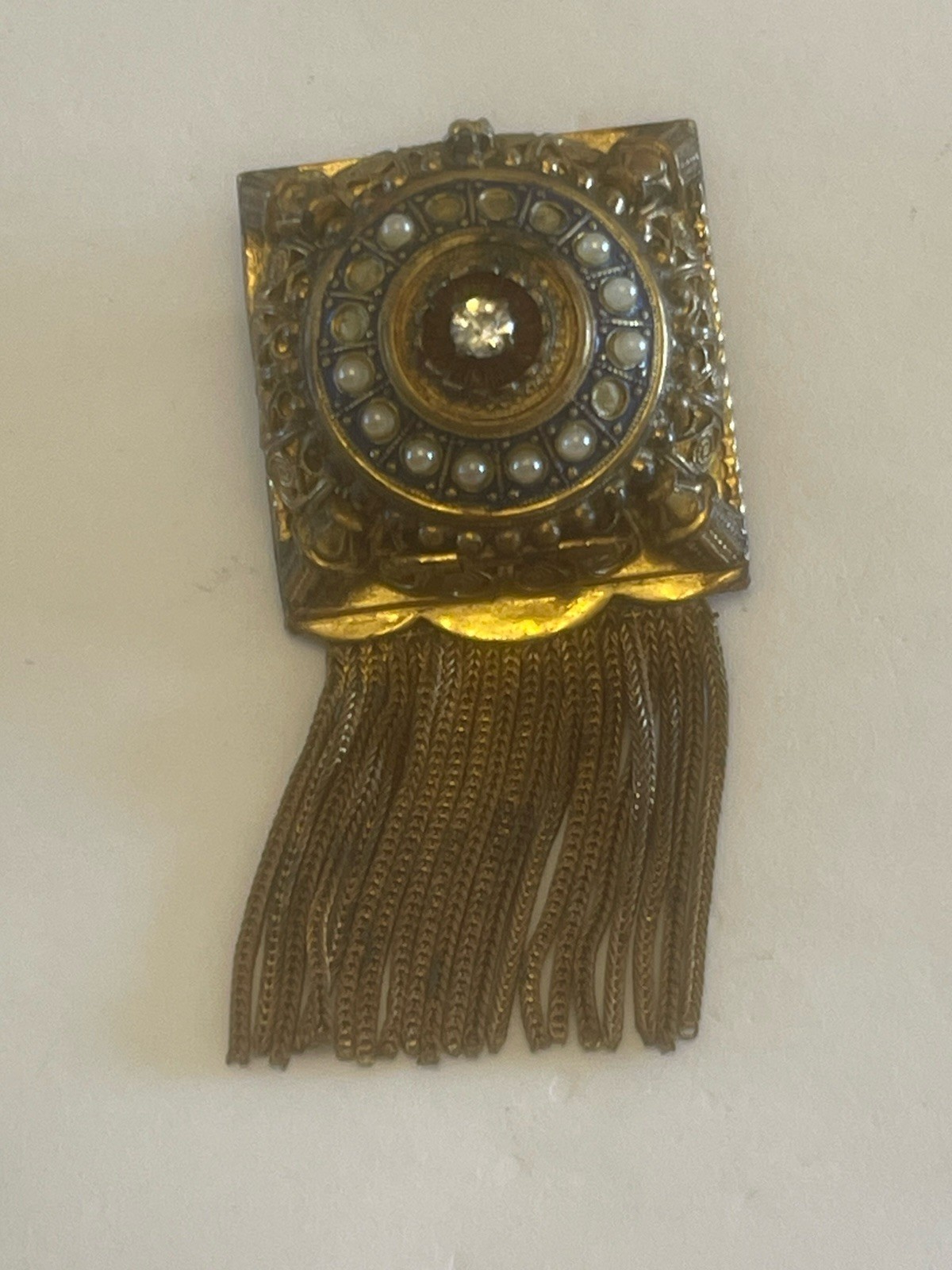 Vintage Walter Lampl Manual Watch Brooch Gold Tone (Filled?) Works/ Keeps Time