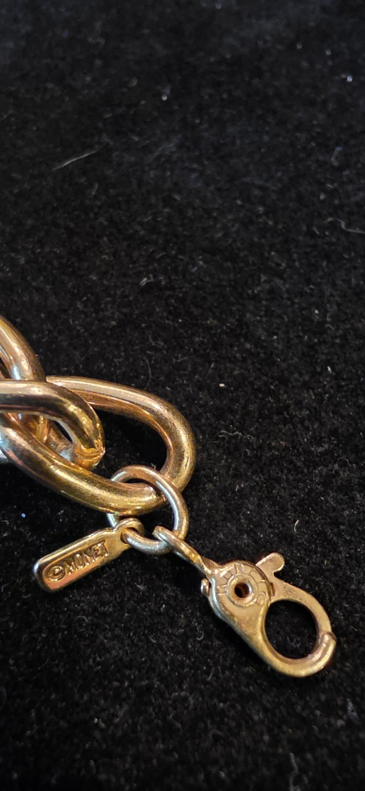 Vintage Monet Rope Chain Necklace Gold Tone, 36″ long 8.4mm Thick