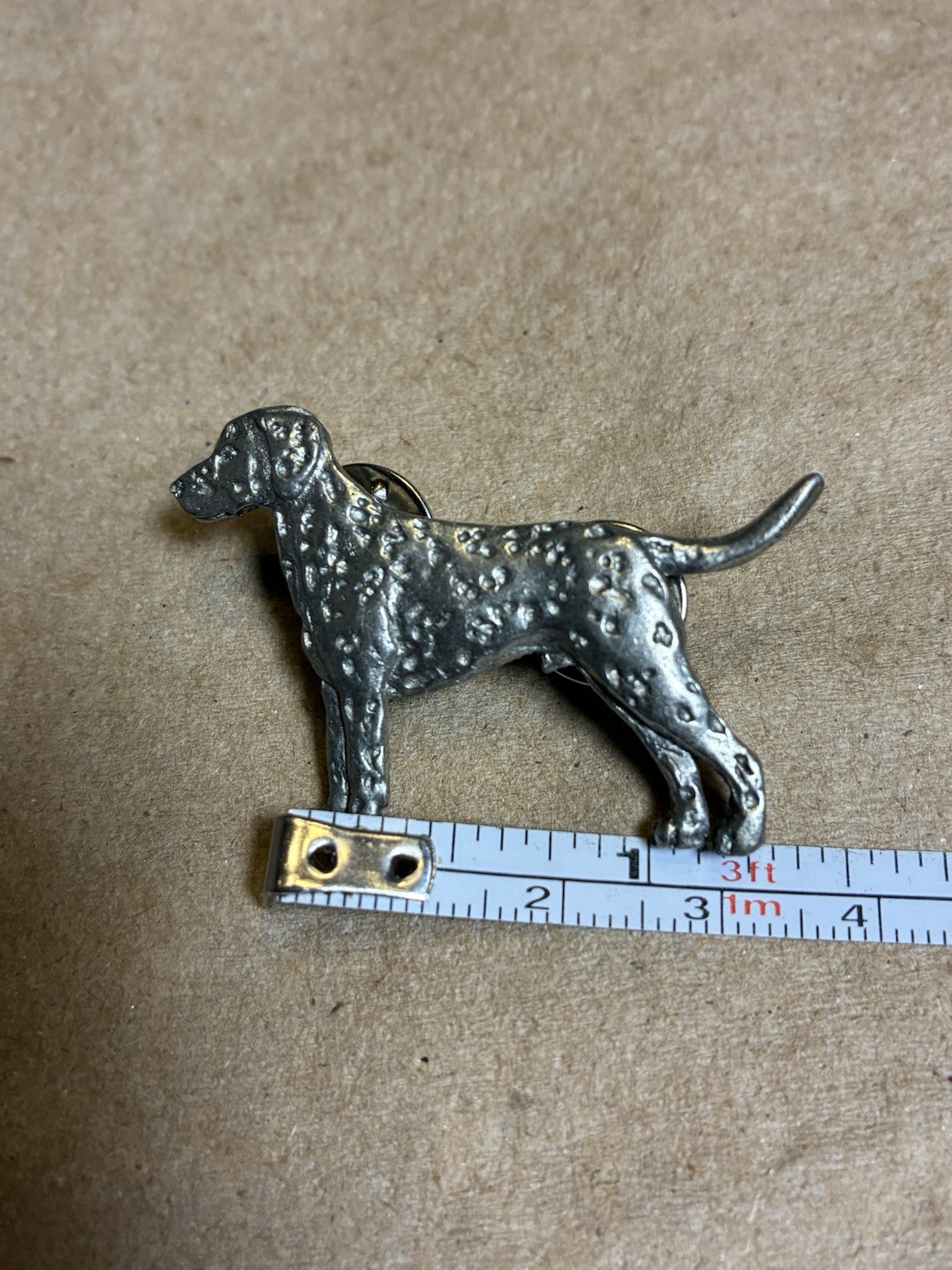 Vintage GG Harris Fine Pewter Dalmatian Dog Lapel Pin 2″x1″