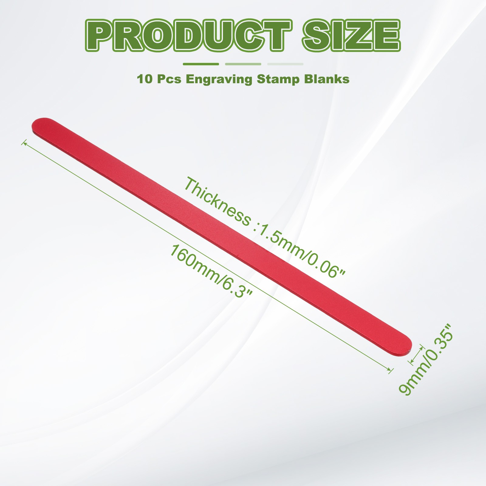 10Pcs 6×0.35×0.06″ Anodized Aluminum Bracelet Blanks Stamping Engraving Red